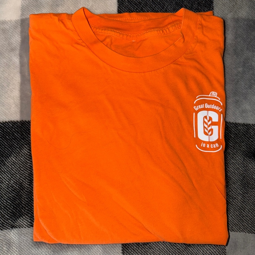Medium Genesee Beer Orange Cotton Short Sleeve T-Shirt with Graphics